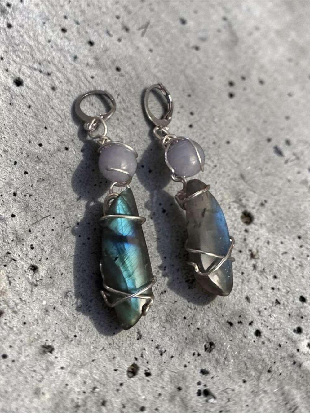Labradorite & Angelite Handmade Earrings